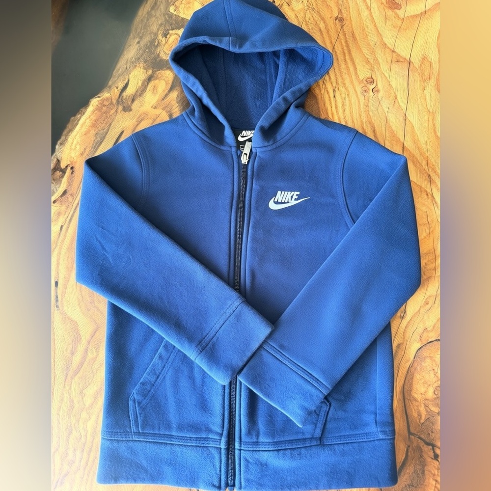 Nike Youth Hoodie Zip Up Blue Fleece 6–7 Years Boys Girls